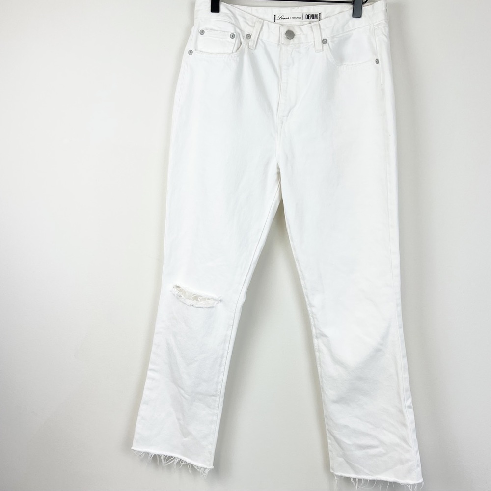 Lovers + Friends ‘Parker’ High-Rise Kick Flare‎ White Denim Jeans 28